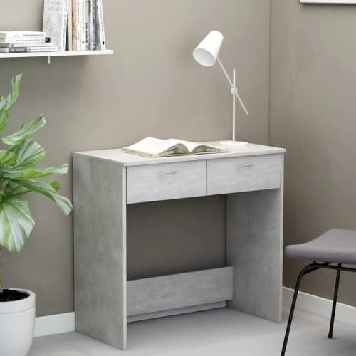 Skrivbord betonggrå 80x40x75 cm konstruerat trä
