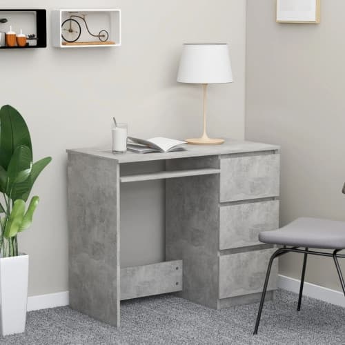 Skrivbord betonggrå 90x45x76 cm konstruerat trä