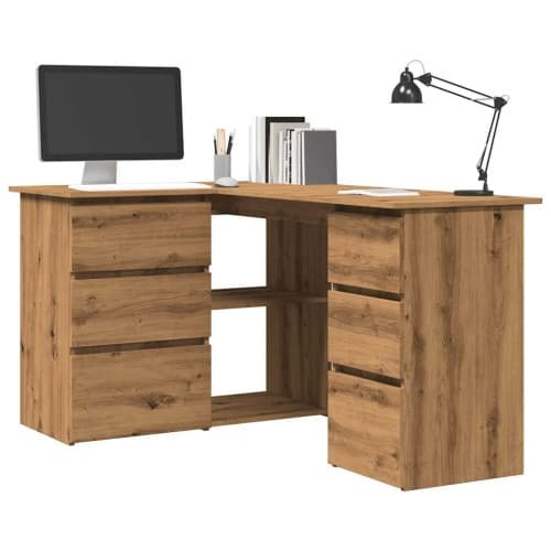 Hörnskrivbord artisan ek 145x100x76 cm konstruerat trä