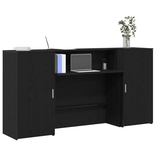 Receptionsdisk svart ek 200x50x103,5 cm konstruerat trä