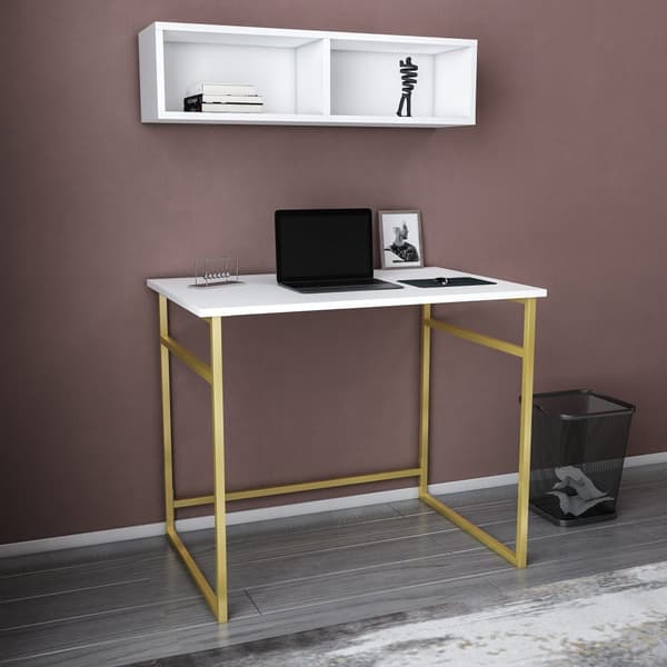 Skrivebord, Hussum, 90x60 cm, hvid.