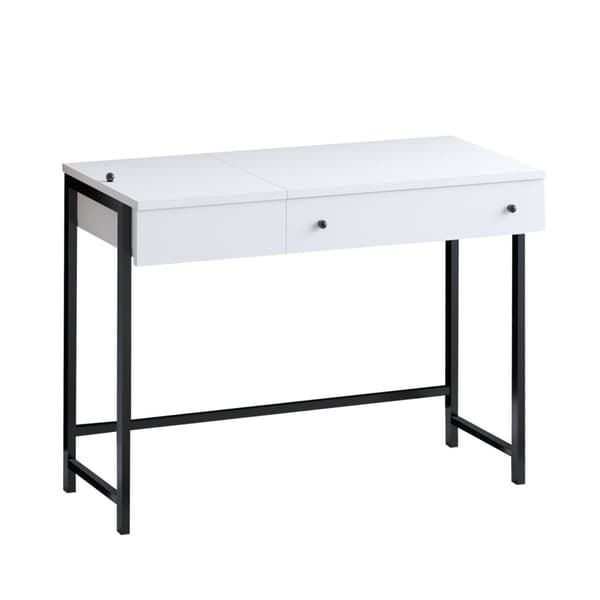Skrivebord med skuffe, 100 x 74 x 45 cm, Hvid