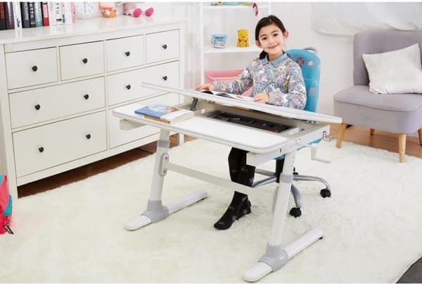 Ergo Office lasten ergonominen korkeussäädettävä työpöytä, harmaa, max 100kg, ER-417 2 kpl