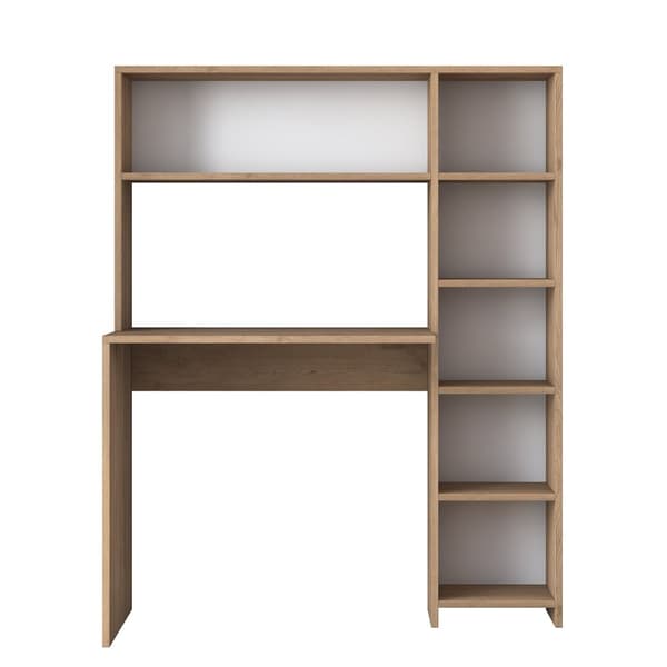 Datorbord med hylla, 80x74,8 cm, brun