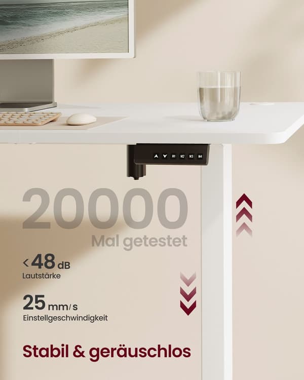 Höjd -justerbar skrivbord Electric 180 x 80 cm Wolkwit