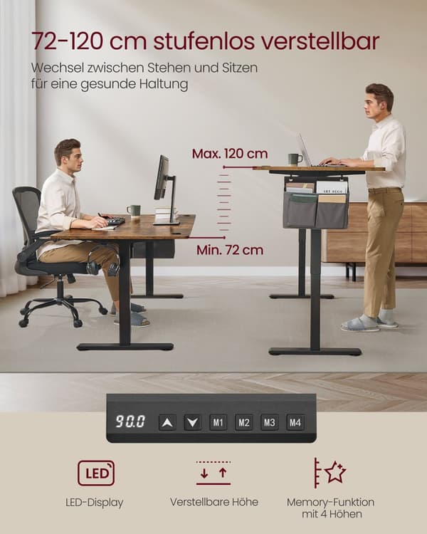Kontor elektrisk justerbar 180 x 80 cm