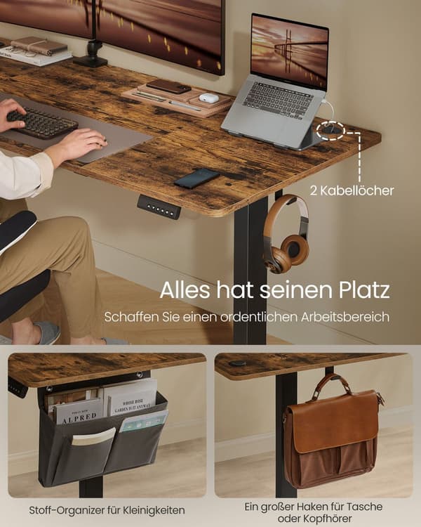 Kontor elektrisk justerbar 180 x 80 cm