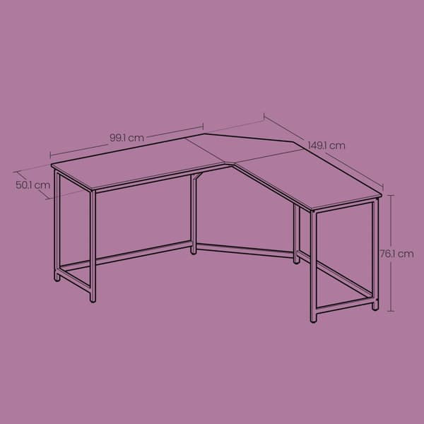 L-vormig bureau, speeltafel, hoekbureau