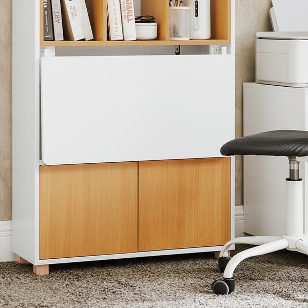 Hopfällbart skrivbord, FWT107-WN, 70x59x108 cm, Brun