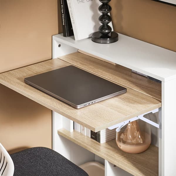 Hopfällbart skrivbord, FWT104-WN, 70x57x85 cm, Brun