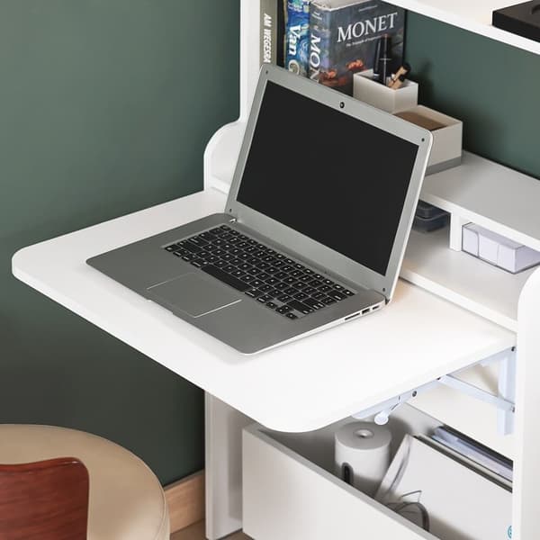 Foldbar Skrivebord, FWT105-W, 64x20x82 cm, Hvid