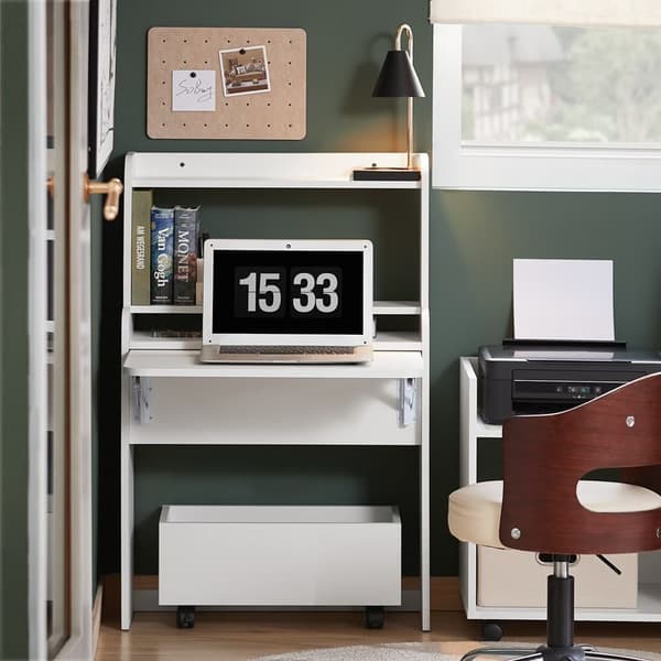 Foldbar Skrivebord, FWT105-W, 64x20x82 cm, Hvid