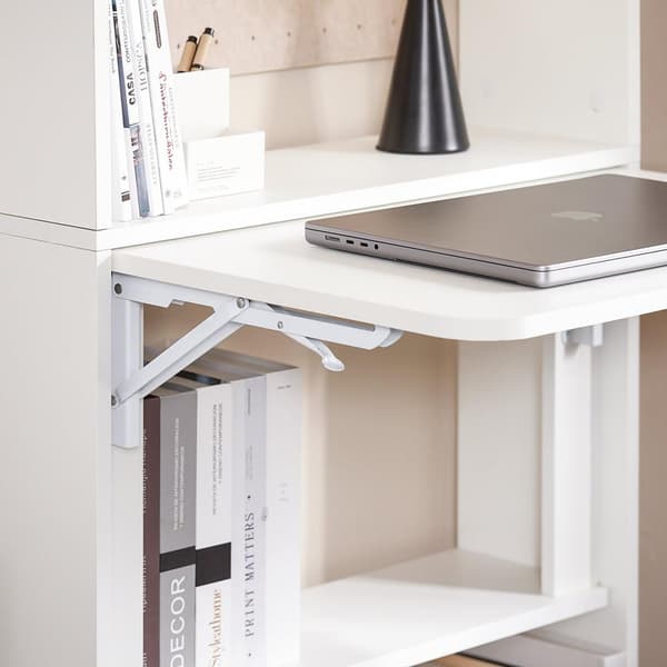 Foldbar Skrivebord, FWT92-H-W, 64x20x145 cm, Hvid