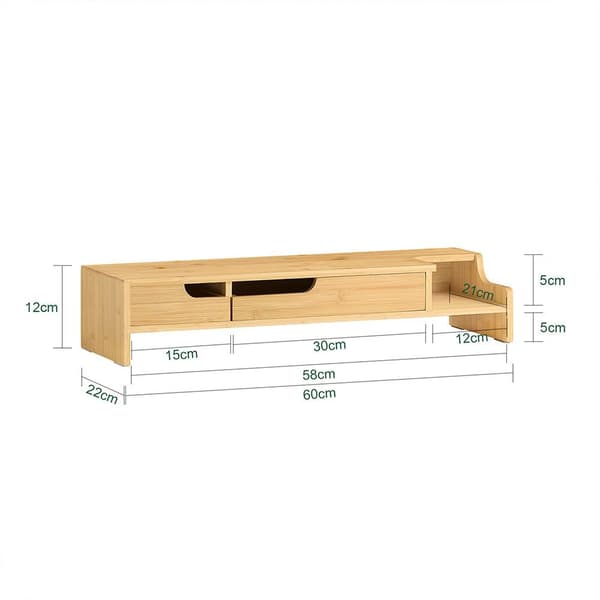 Monitorstativ, BBF12-N, 60x22x12 cm, Brun