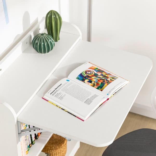 Foldbar Skrivebord, FWT92-W, 64x20x82 cm, Hvid