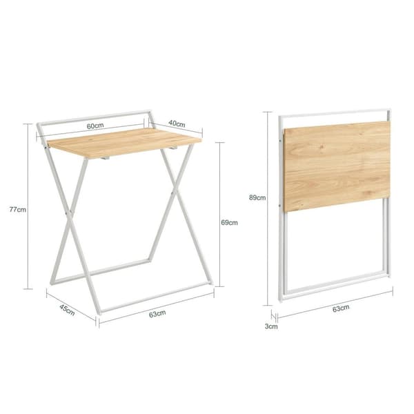 Foldebord, FWT88-WN, 63x45x77 cm, Hvid