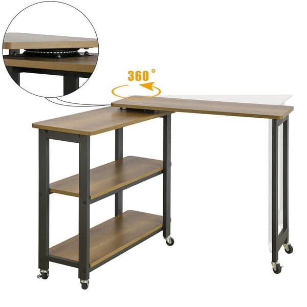 Svängbart soffbord, FWT83-PF, 80x30x69 cm, Svart