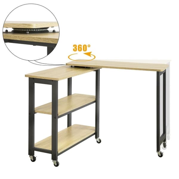 Svängbart soffbord, FWT83-N, 80x30x69 cm, Svart