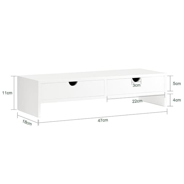 Monitoriteline, BBF02-W, 47x18x11 cm, Valkoinen