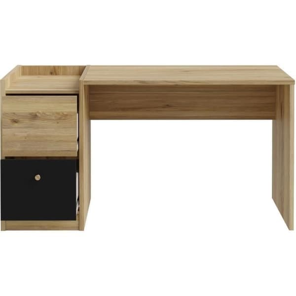 Bureau rätt COXIM - Eken / Svart - 139,6 x 74 x 59,8 cm