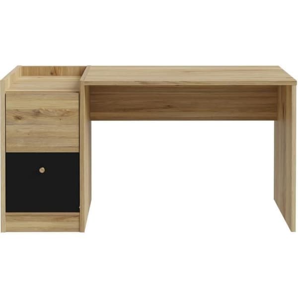 Bureau rätt COXIM - Eken / Svart - 139,6 x 74 x 59,8 cm