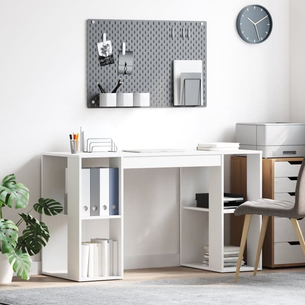 Vitt Datorbord Vitt Spånskiva Medium Förvaring Datorbord