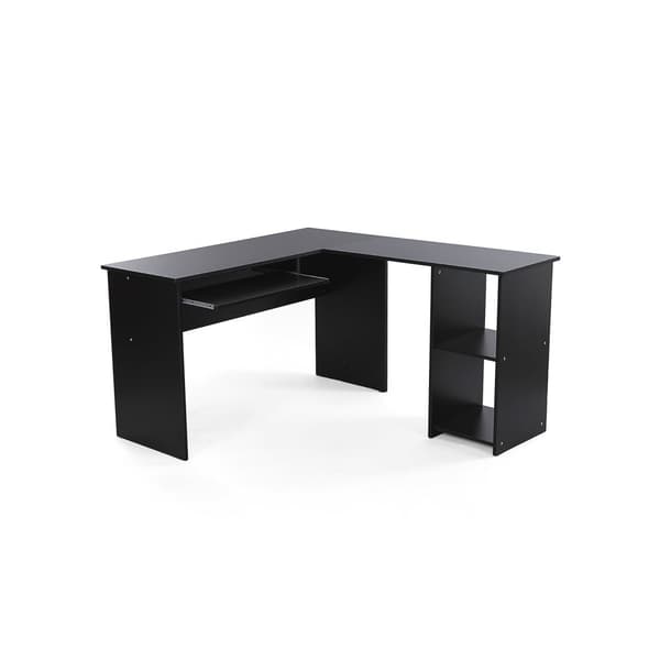 L-formet skrivebord Svart