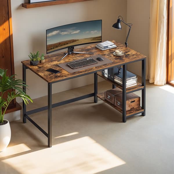 Työpöytä, VASAGLE LWD47X, 60x120x76 cm, ruskea-musta