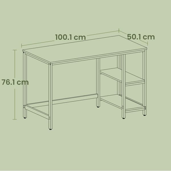Työpöytä, VASAGLE LWD47X, 50,1x100,1x76,1 cm, Valkoinen