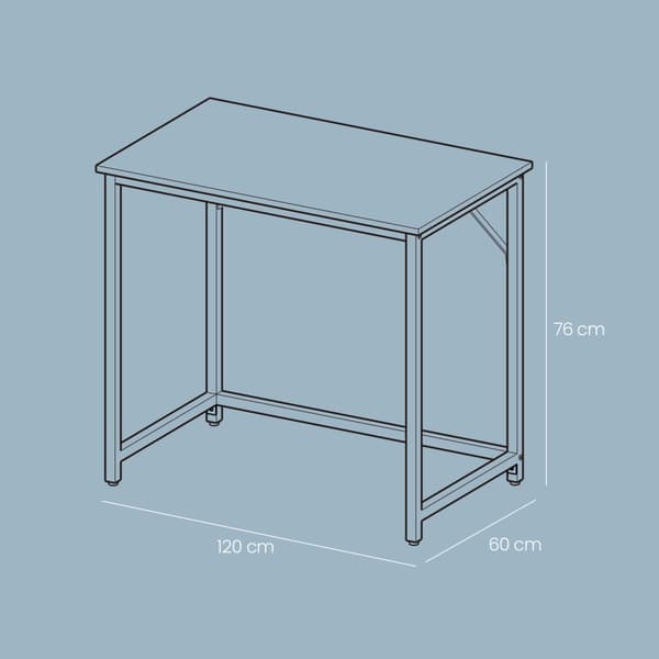Skrivebord, VASAGLE LWD038B01, 60x120x76 cm, Naturlig Eg Hvid