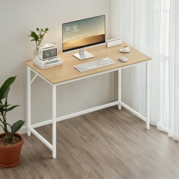Skrivebord, VASAGLE LWD038B01, 60x120x76 cm, Naturlig Eg Hvid