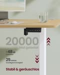 Miniatyrbild 3 av 6: Justerbart skrivbord, SONGMICS LSD132W01, 60x120x(72-120) cm, Molnvit