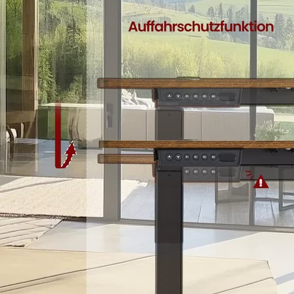 Justerbart skrivbord, 70x160x(72-120) cm, Brun Svart
