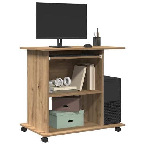 Datorbord ek 80x50x75 cm konstruerat trä
