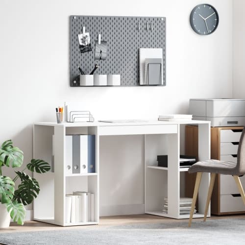 Vitt Datorbord Vitt Spånskiva Medium Förvaring Datorbord