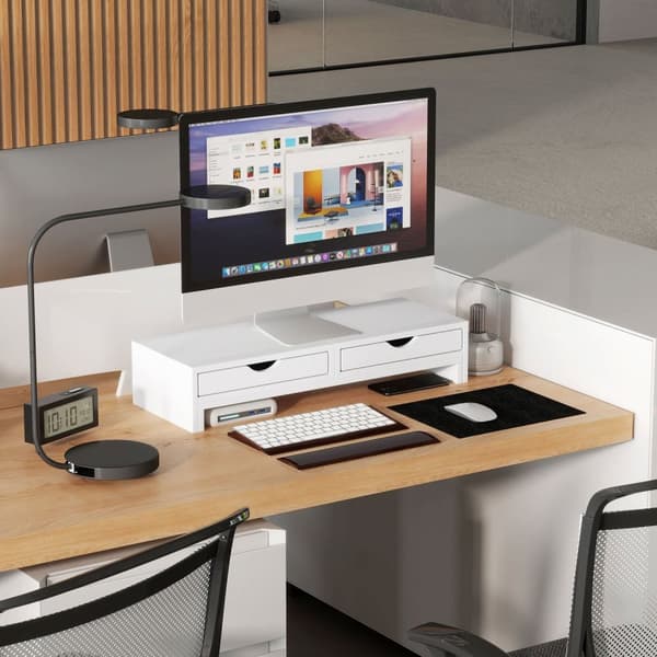 Rootz Justerbar Monitor Stand - Computer Table Stand - PC Screen Riser - Forbedrer visuel komfort - 60-116 cm x 22 cm x 12 cm