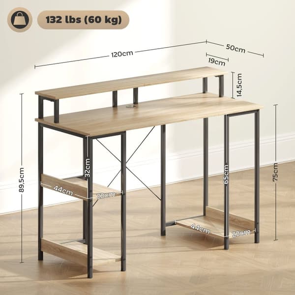 Rootz -tietokonepöytä tallennuspöydällä - LED -valaisimilla