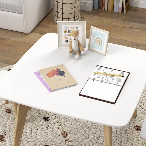 Rootz Børnebord & 2 stole sæt - Børnenes møbler - Playmoom Set - Space Saver - 80x80x52cm Tabel, 27x27x28cm Stol