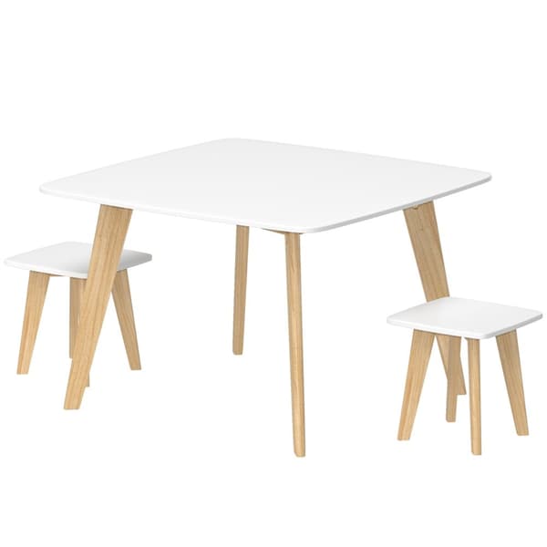 Rootz Børnebord & 2 stole sæt - Børnenes møbler - Playmoom Set - Space Saver - 80x80x52cm Tabel, 27x27x28cm Stol