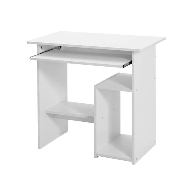 Skrivebord med tastaturbakke Hvid