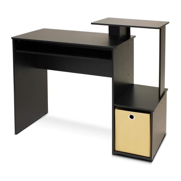 Skrivbord med papperskorg - Furinno - Econ Multipurpose Home Office - Svartbrun - Modernt - Design