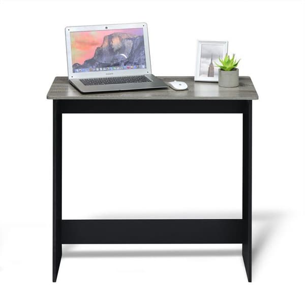 Furinno Skrivbord - 14035GYW - Simplistic Study Bord, French Oak Grå/Svart, One Size