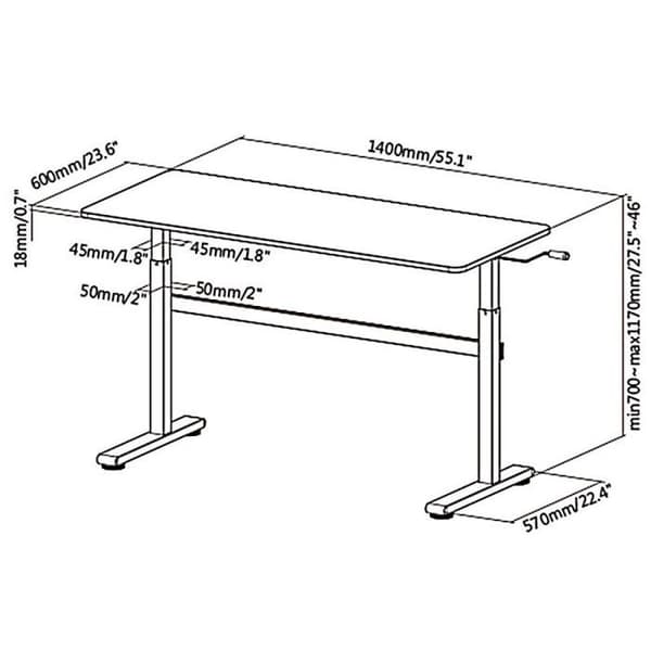 Skrivbord - Ergo kontorsbordshöjare - Nierozpoznano - ER-401 B skrivbord vit 140 cm x 60 cm