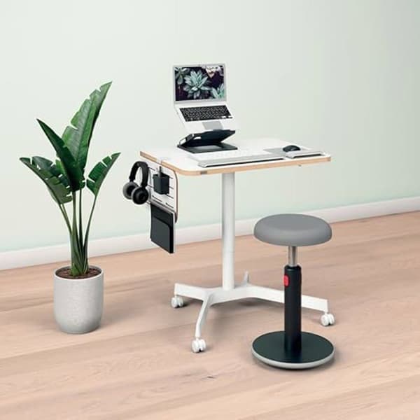 Skrivbord Assis-Debout - LEITZ - Ergo - Pneumatisk Höjdjustering - Kapacitet 20kg - Litet Skrivbord 80 cm