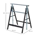 Miniatyrbillede 3 af 9: Stillads Stand, 68x58x80-130 cm, Sort