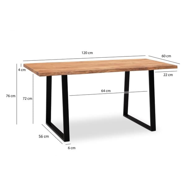 Rootz Modern Design Office Skrivbord - Massivt bord - Träfibrer - Trapetsformade ben - Handgjorda - Acaciaträ - 120cm x 60cm x 76cm
