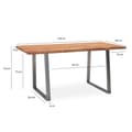 Pikkukuva 3 / 6: Rootz Solid Office -pöytä - Moderni kirjoituspöytä - Expression reunat - Luonnonpuun syyt - Puolisuunnikas metallijalat - 120cm x 60cm x 76cm