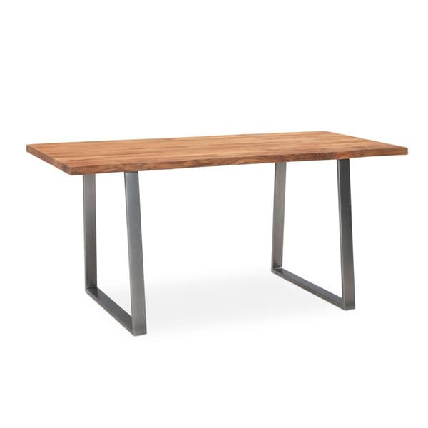 Rootz Solid Office -pöytä - Moderni kirjoituspöytä - Expression reunat - Luonnonpuun syyt - Puolisuunnikas metallijalat - 120cm x 60cm x 76cm