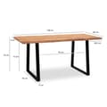 Miniatyrbild 3 av 6: Rootz Modern Design Office Bord - Massivträ Skrivbord - Live Edge Bord - Trapetsformade ben - Acacia Wood - 160cm x 80cm x 76cm