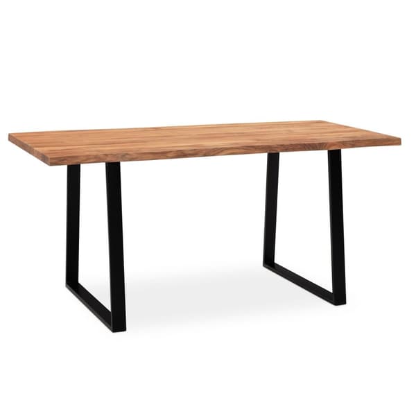 Rootz Modern Design Office Bord - Massivträ Skrivbord - Live Edge Bord - Trapetsformade ben - Acacia Wood - 160cm x 80cm x 76cm